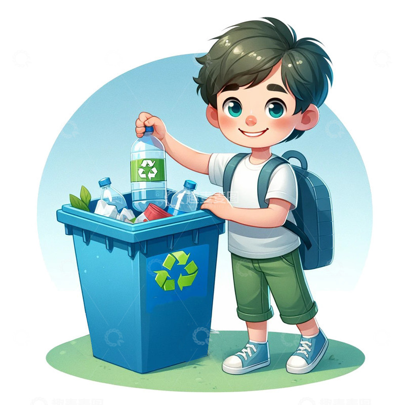 高清大图下载【趣麦麦图】环保垃圾卡通素材