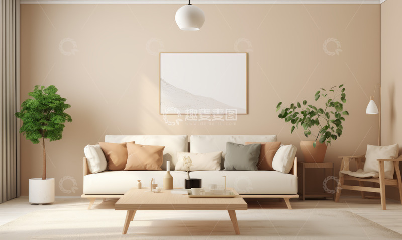 简约客厅沙发摆设图片