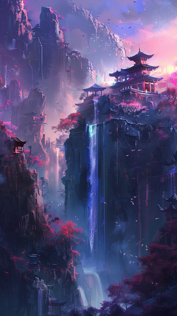 仙侠梦幻山水唯美背景