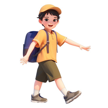 去春游旅行的小男孩2