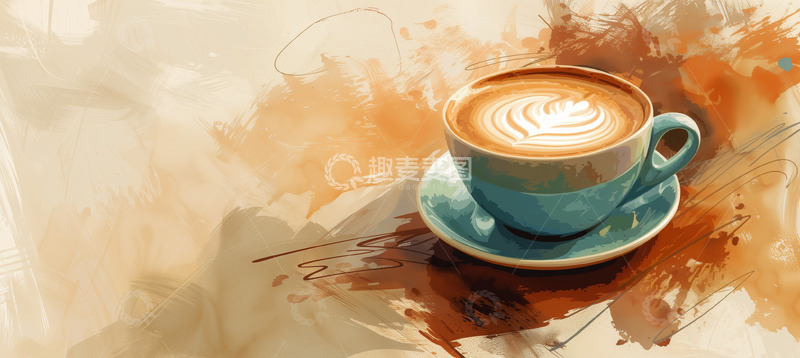 手绘咖啡简约背景