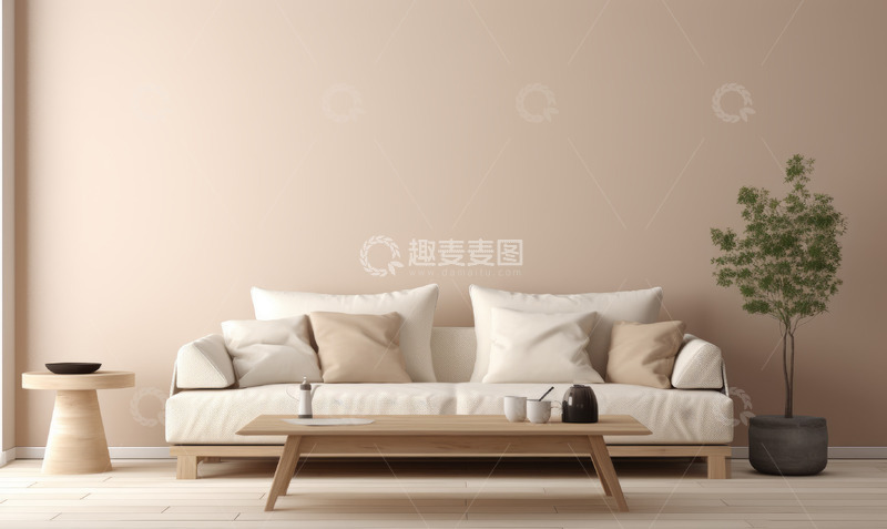 高清大图下载【趣麦麦图】家居简约大气客厅电视沙发背景素材