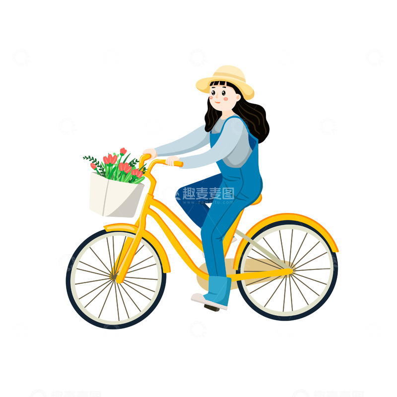 交通工具结合春游人物