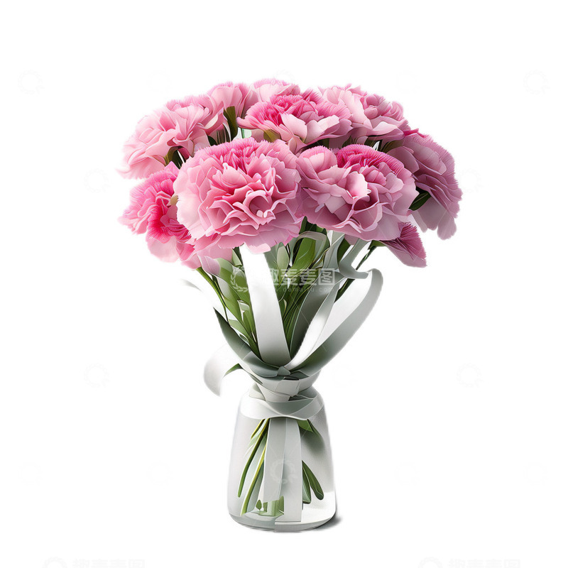 高清大图下载【趣麦麦图】3D立体卡通康乃馨母亲节2