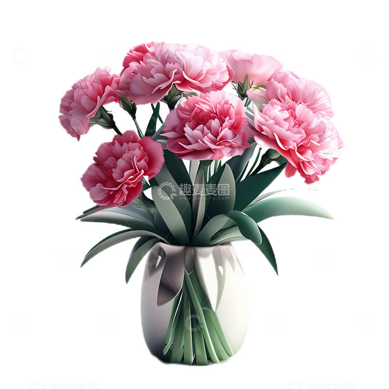 高清大图下载【趣麦麦图】3D立体卡通康乃馨母亲节