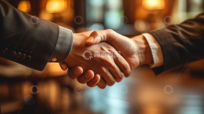高清大图下载【趣麦麦图】商务合作握手海报背景