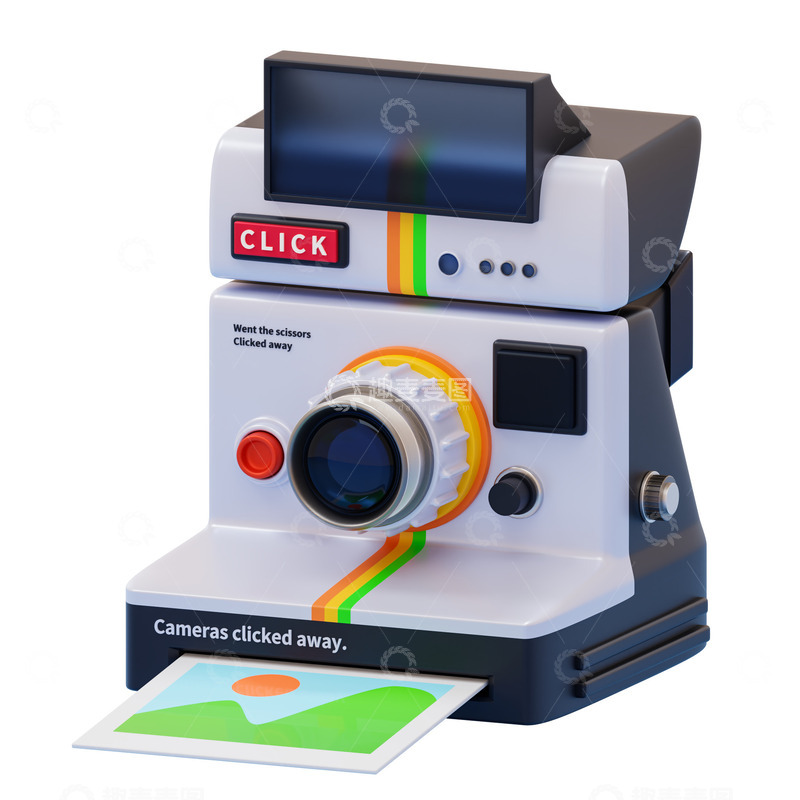 拍立得相机3D模型