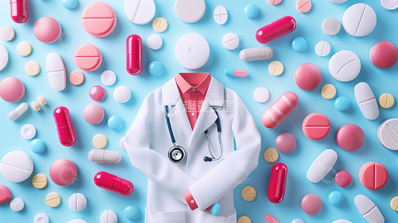 高清大图下载【趣麦麦图】医疗护士药片背景