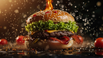 美味汉堡餐饮美食海报
