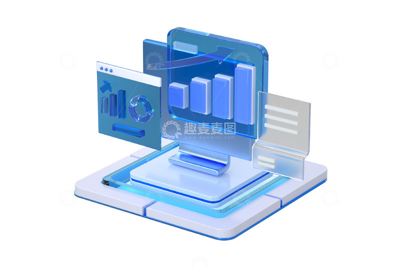 3D商务金融立体元素