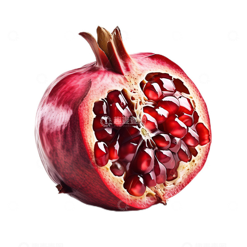 高清大图下载【趣麦麦图】3D立体真实水果掰开石榴2