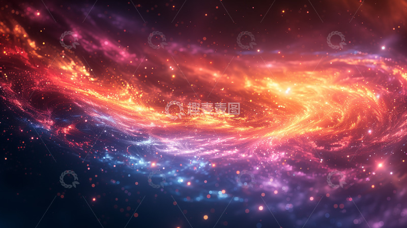 高清大图下载【趣麦麦图】梦幻彩色银河背景