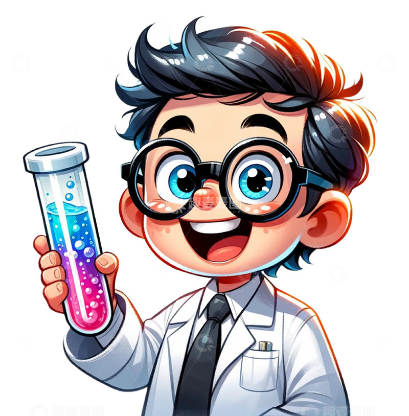 高清大图下载【趣麦麦图】卡通职业科学家素材