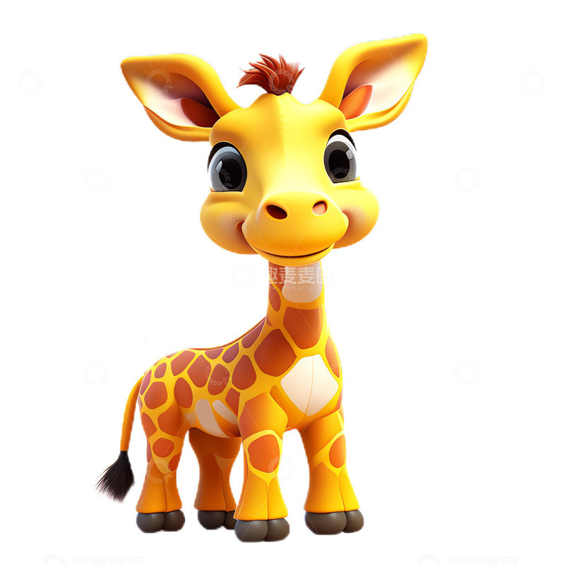 高清大图下载【趣麦麦图】3D卡通可爱长颈鹿动物园2