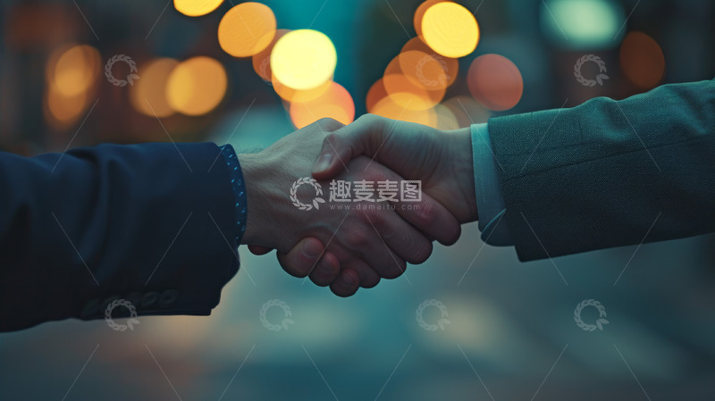 高清大图下载【趣麦麦图】商务合作沟通背景海报