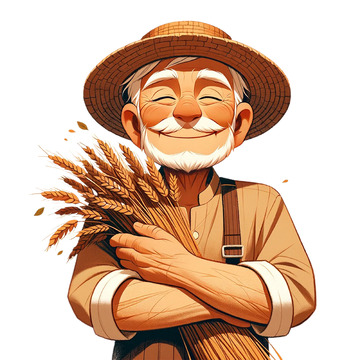 农民伯伯卡通插画素材