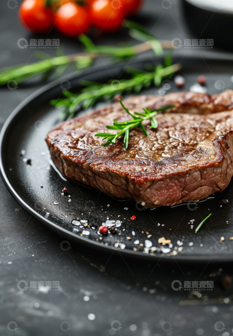 高清大图下载【趣麦麦图】牛排简约黑色banner