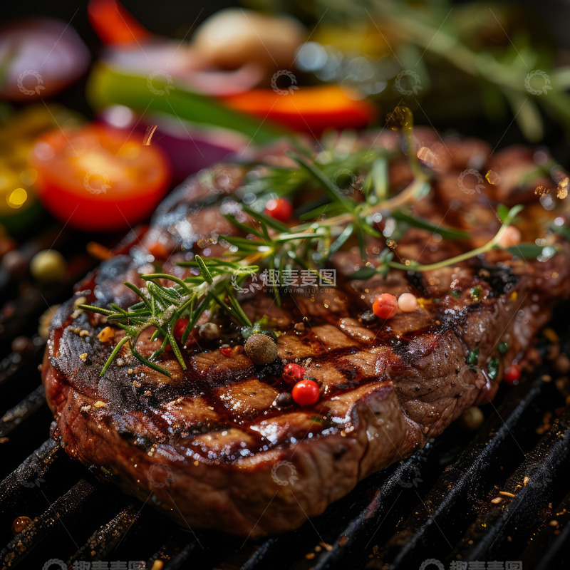 高清大图下载【趣麦麦图】牛排美食海报背景