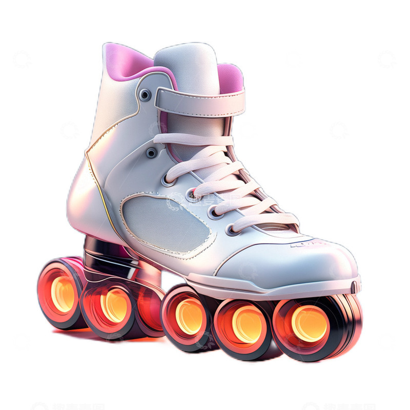 高清大图下载【趣麦麦图】3D立体溜冰鞋白色