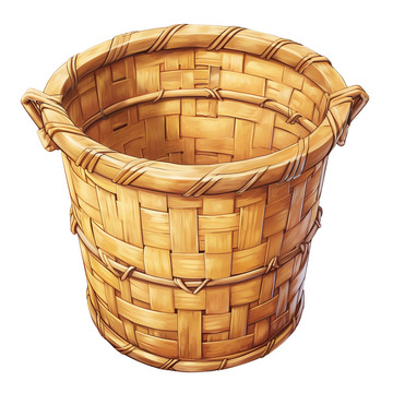 竹篓背篓插画