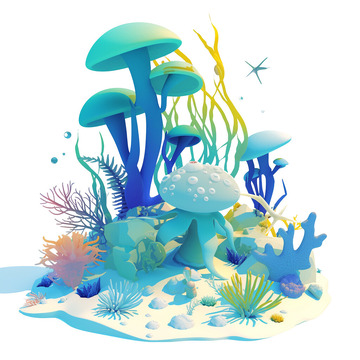 海洋海藻海底场景