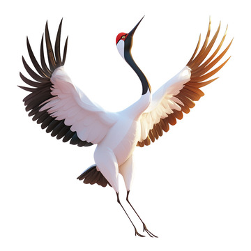 卡通的丹顶鹤