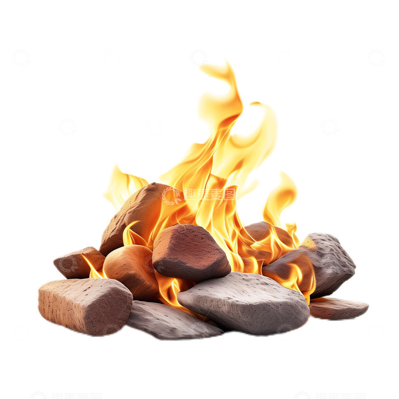 高清大图下载【趣麦麦图】3D立体可爱卡通篝火郊游