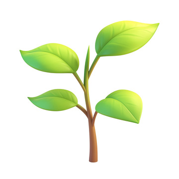 嫩芽树枝植物图标