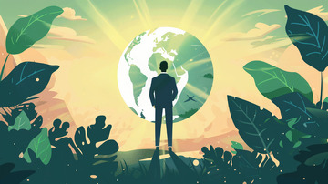 爱护环境插画背景