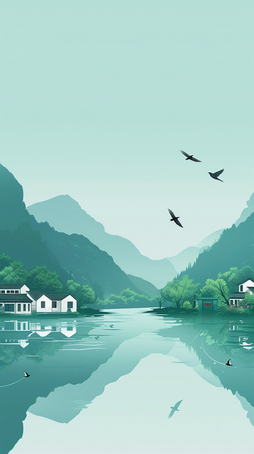 简约扁平清明节插画背景