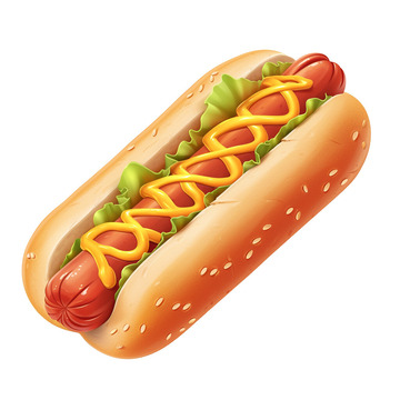 卡通热狗美食