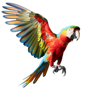 真实鹦鹉飞行特写