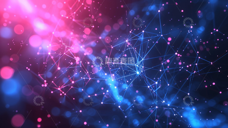 高清大图下载【趣麦麦图】蓝色科技互联网人工智能线条电商背景