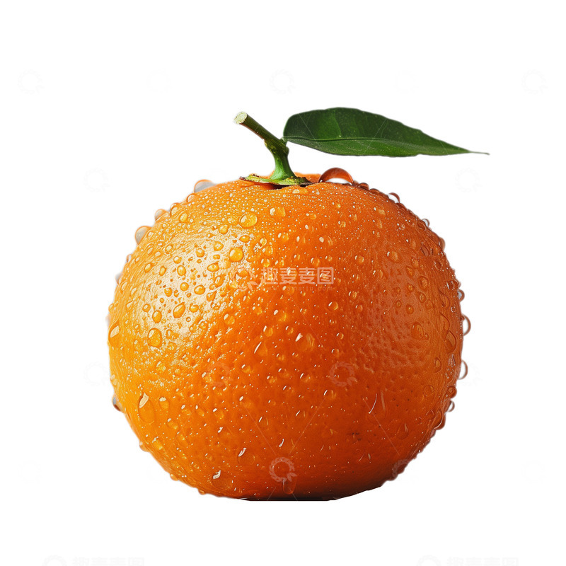 高清大图下载【趣麦麦图】带水滴的橙子元素