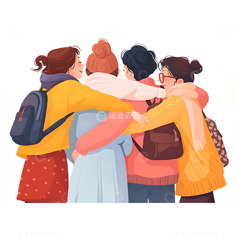 高清大图下载【趣麦麦图】-青年节人物扁平风格素材