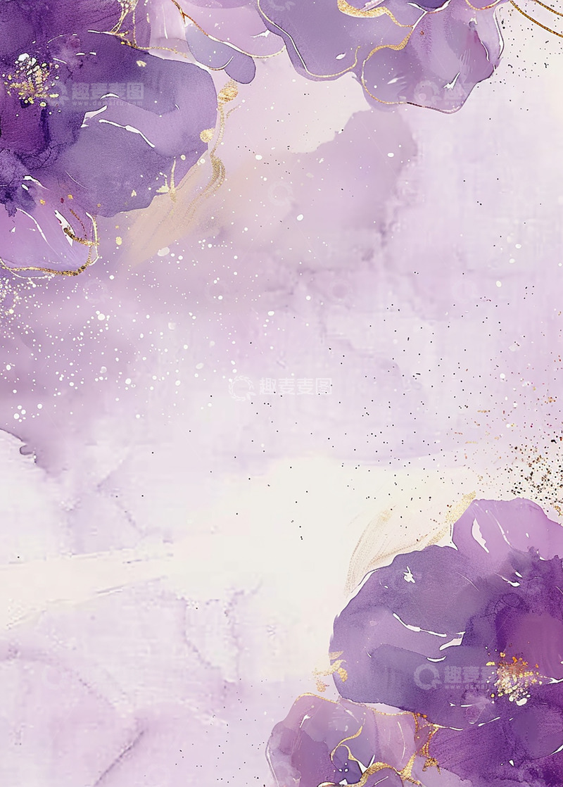 紫色鎏金花朵背景