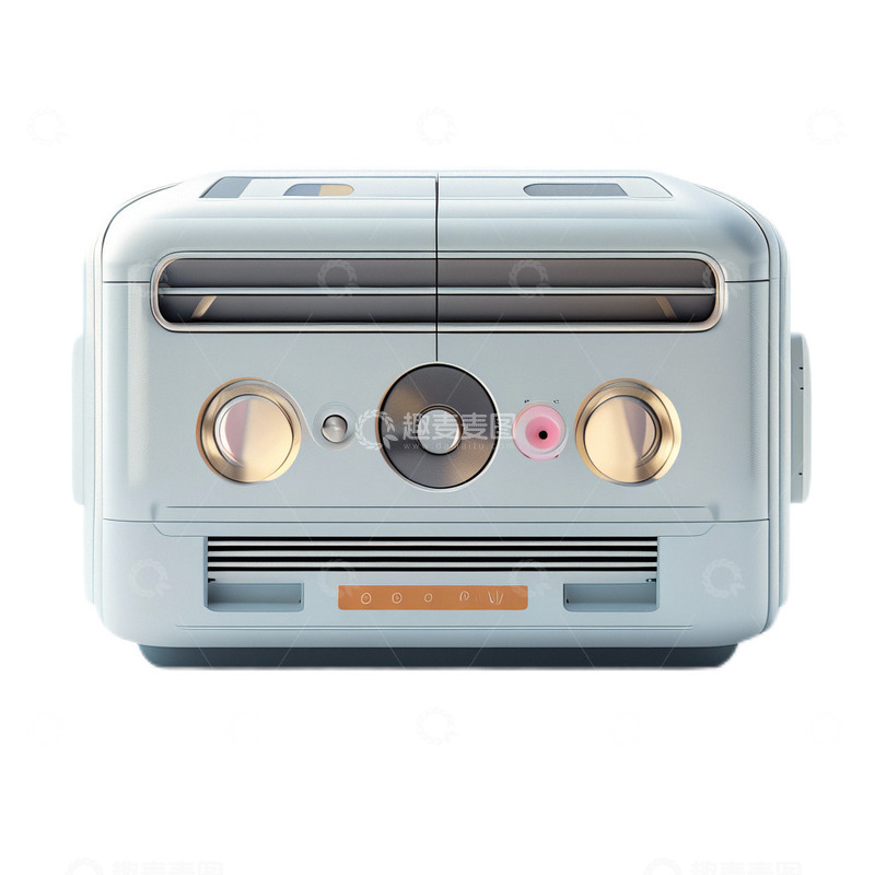 高清大图下载【趣麦麦图】3D立体卡通CD机淡蓝色机械