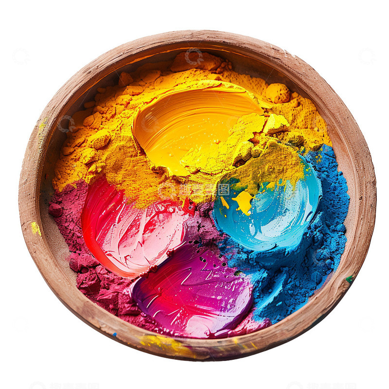 高清大图下载【趣麦麦图】一碗多彩颜料