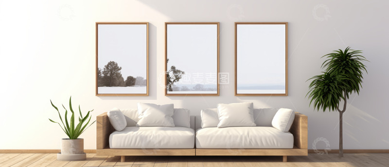 简约家居客厅厨房背景素材