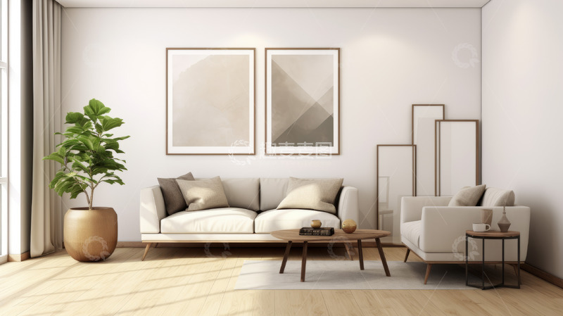 高清大图下载【趣麦麦图】清新简约家居海报背景