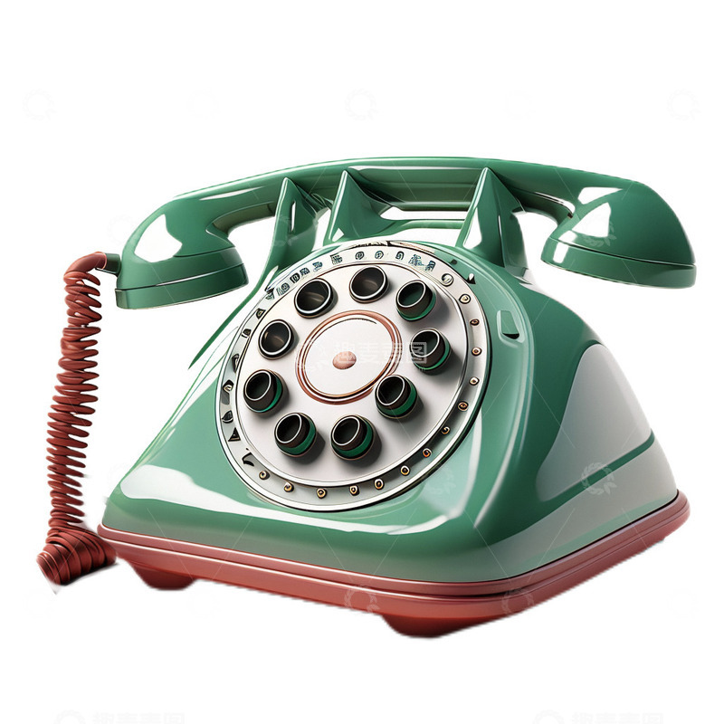 高清大图下载【趣麦麦图】3D立体卡通老式台式电话