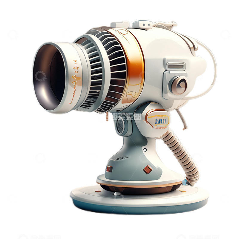 高清大图下载【趣麦麦图】3D立体卡通吹风机白色机械日用品