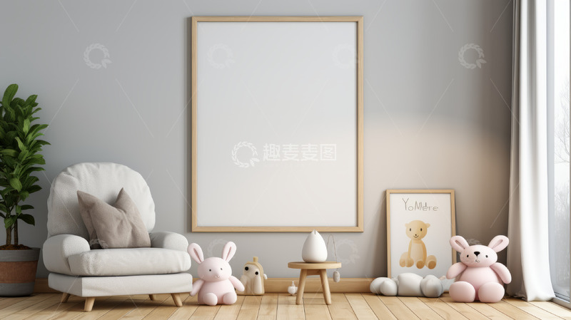 高清大图下载【趣麦麦图】儿童房里的床与玩具