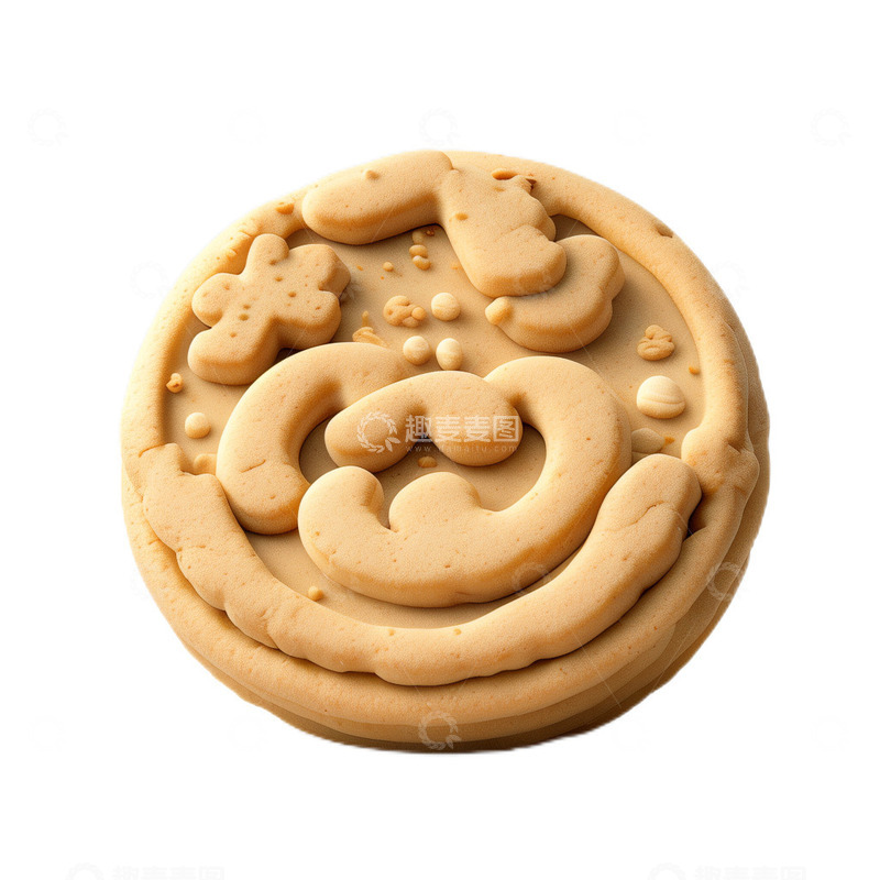 高清大图下载【趣麦麦图】3D立体卡通曲奇饼干食物甜品