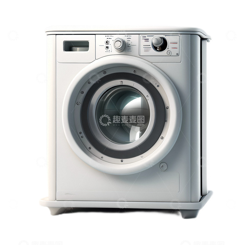 高清大图下载【趣麦麦图】3D立体卡通洗衣机机器白色高级