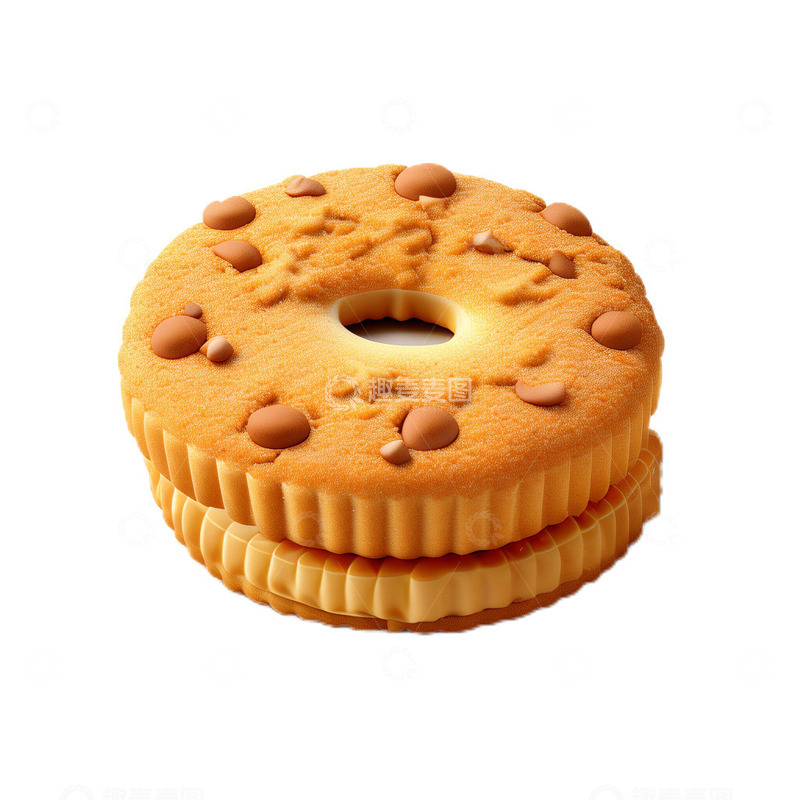 高清大图下载【趣麦麦图】3D立体卡通曲奇饼干食物零食甜品