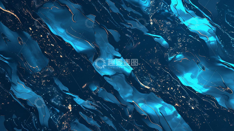 蓝金色海洋纹理背景