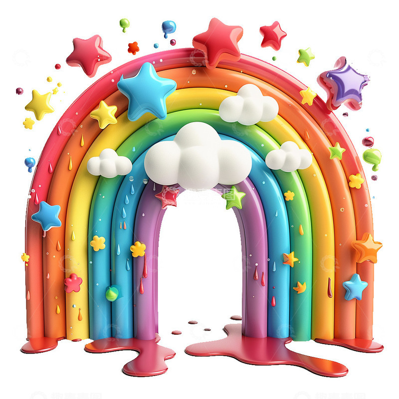 3D创意庆典彩虹桥