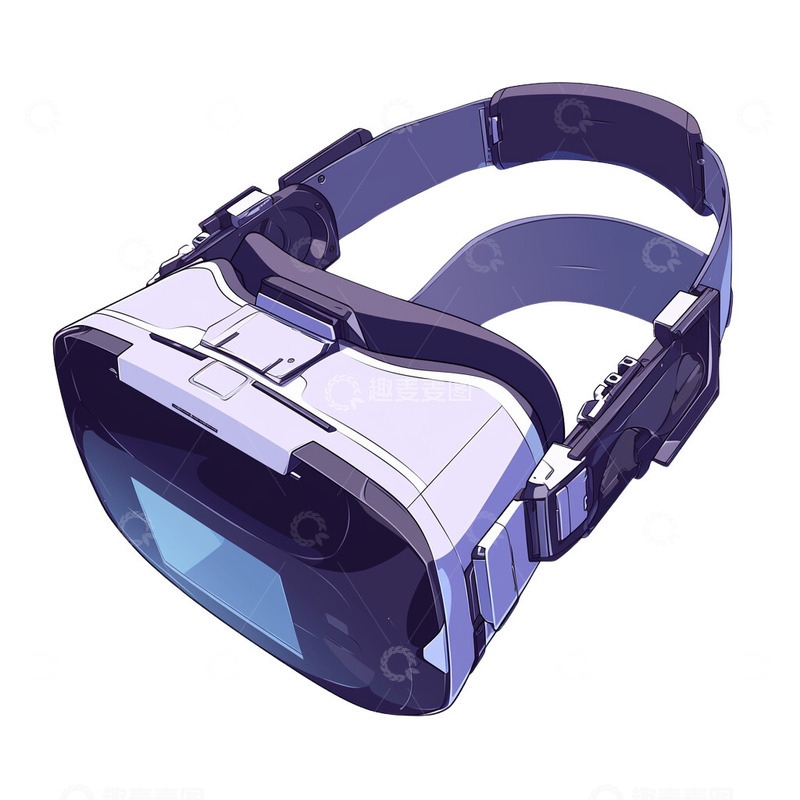 高清大图下载【趣麦麦图】虚拟现实眼镜插画