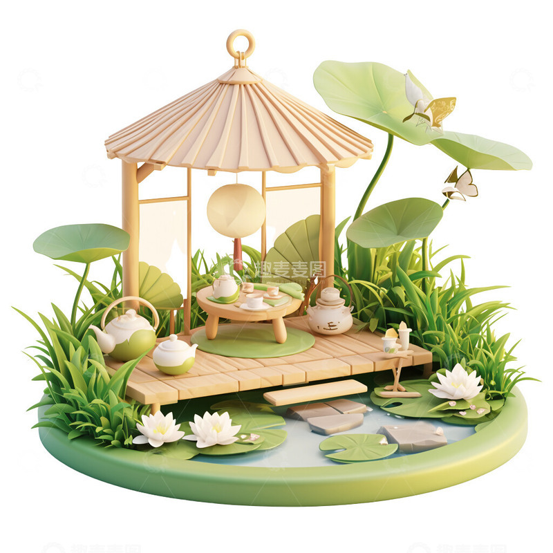 高清大图下载【趣麦麦图】茶园卡通公园